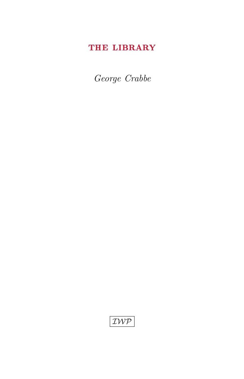 Cover of The Library by George Crabbe