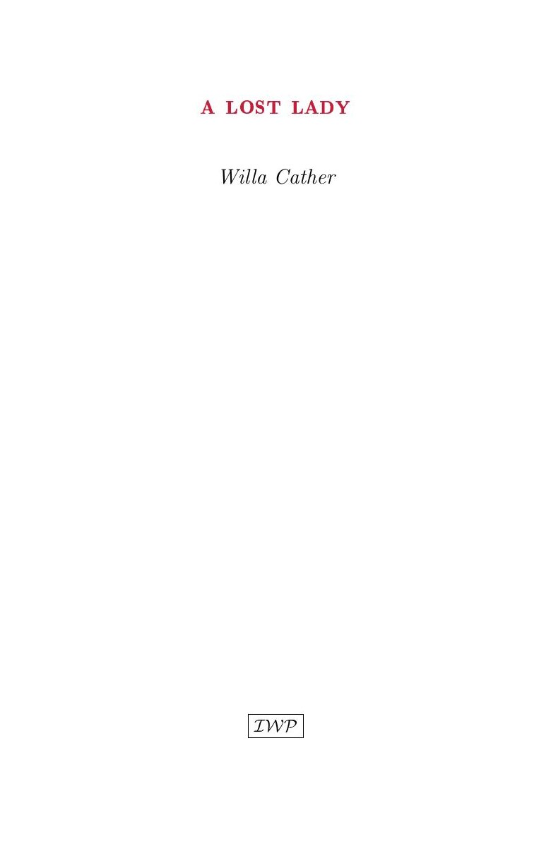 Cover of A Lost Lady by Willa Cather