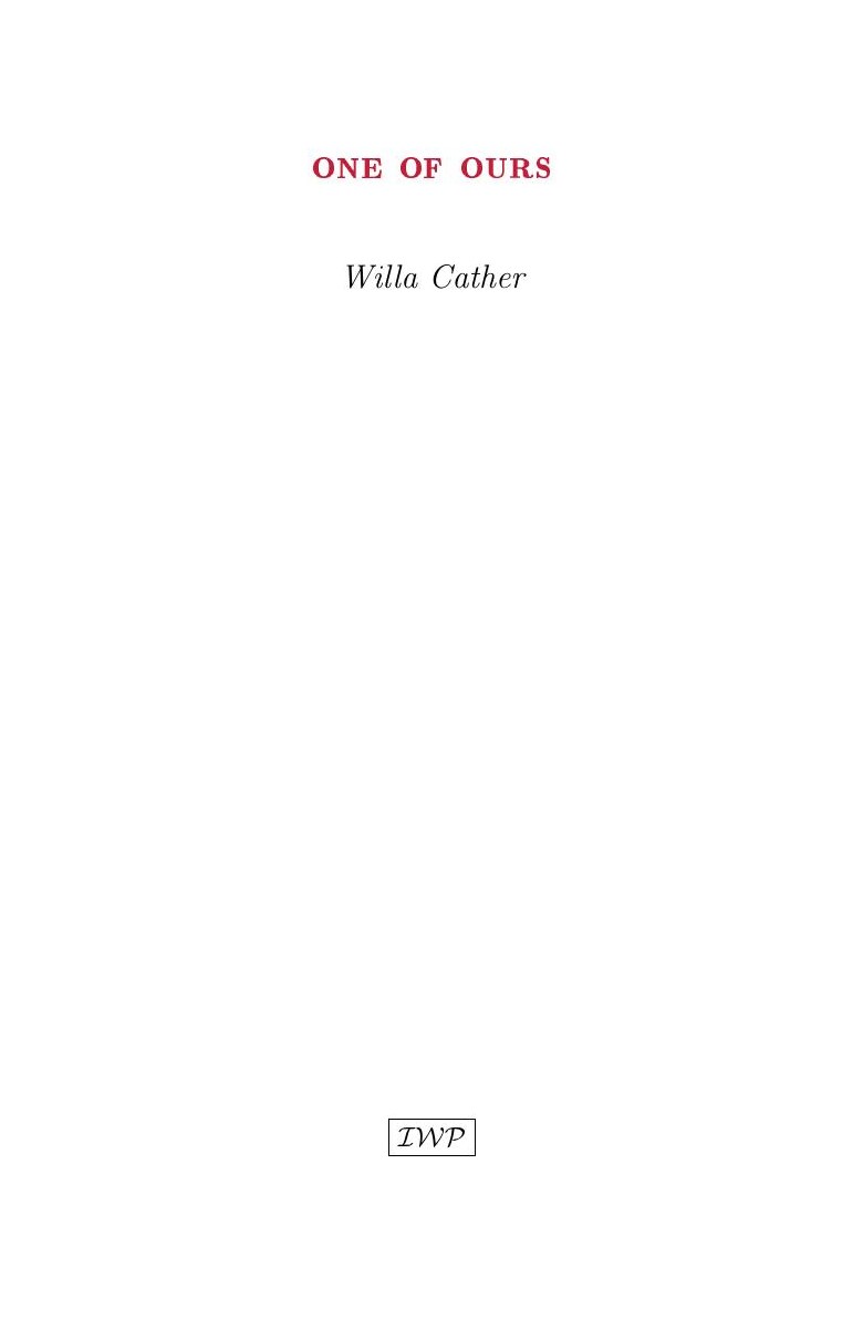Cover of One of Ours by Willa Cather