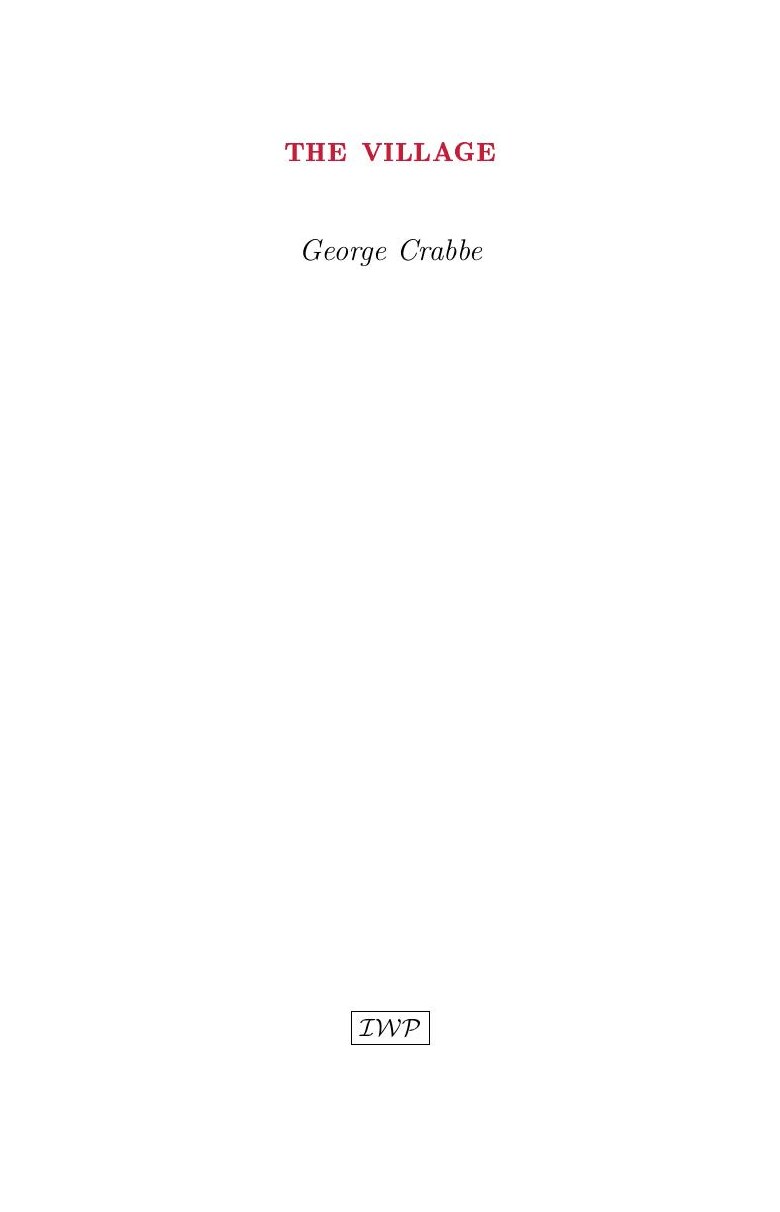 Cover of The Village by George Crabbe
