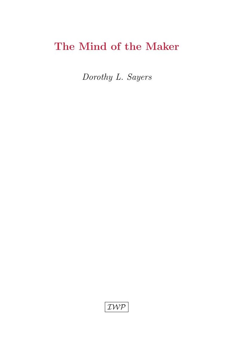 Cover of The Mind of the Maker by Dorothy L. Sayers