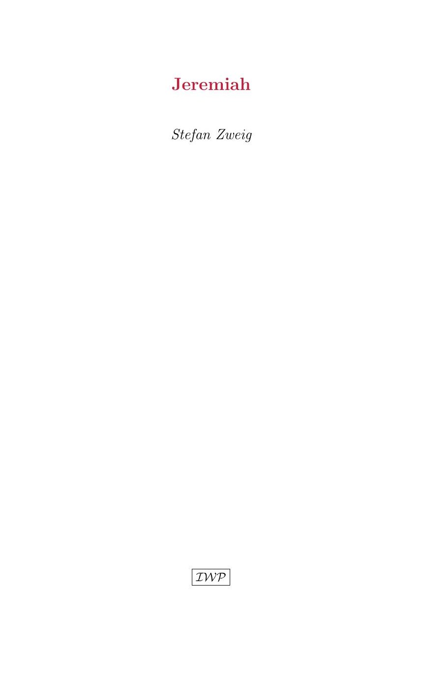 Cover of Jeremiah by Stefan Zweig