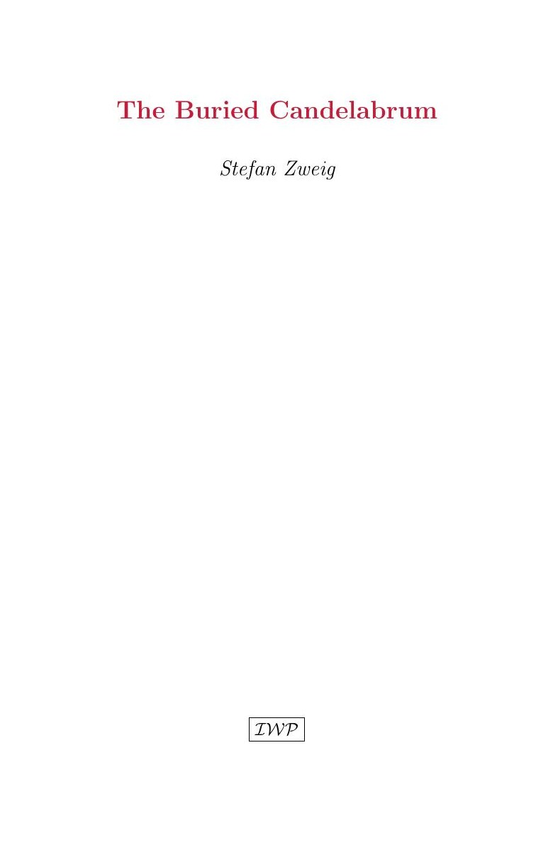 Cover of The Buried Candelabrum by Stefan Zweig