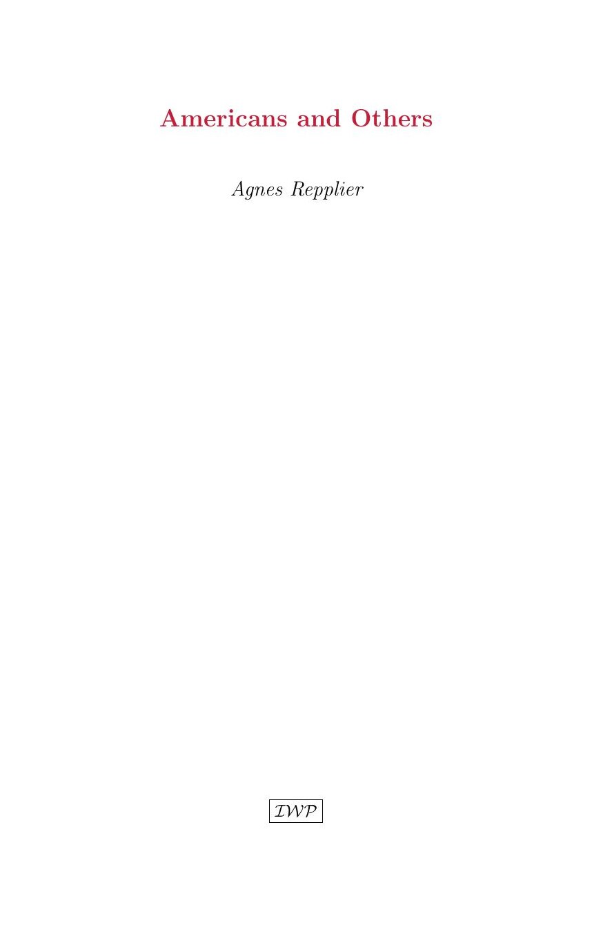 Cover of Americans and Others by Agnes Repplier