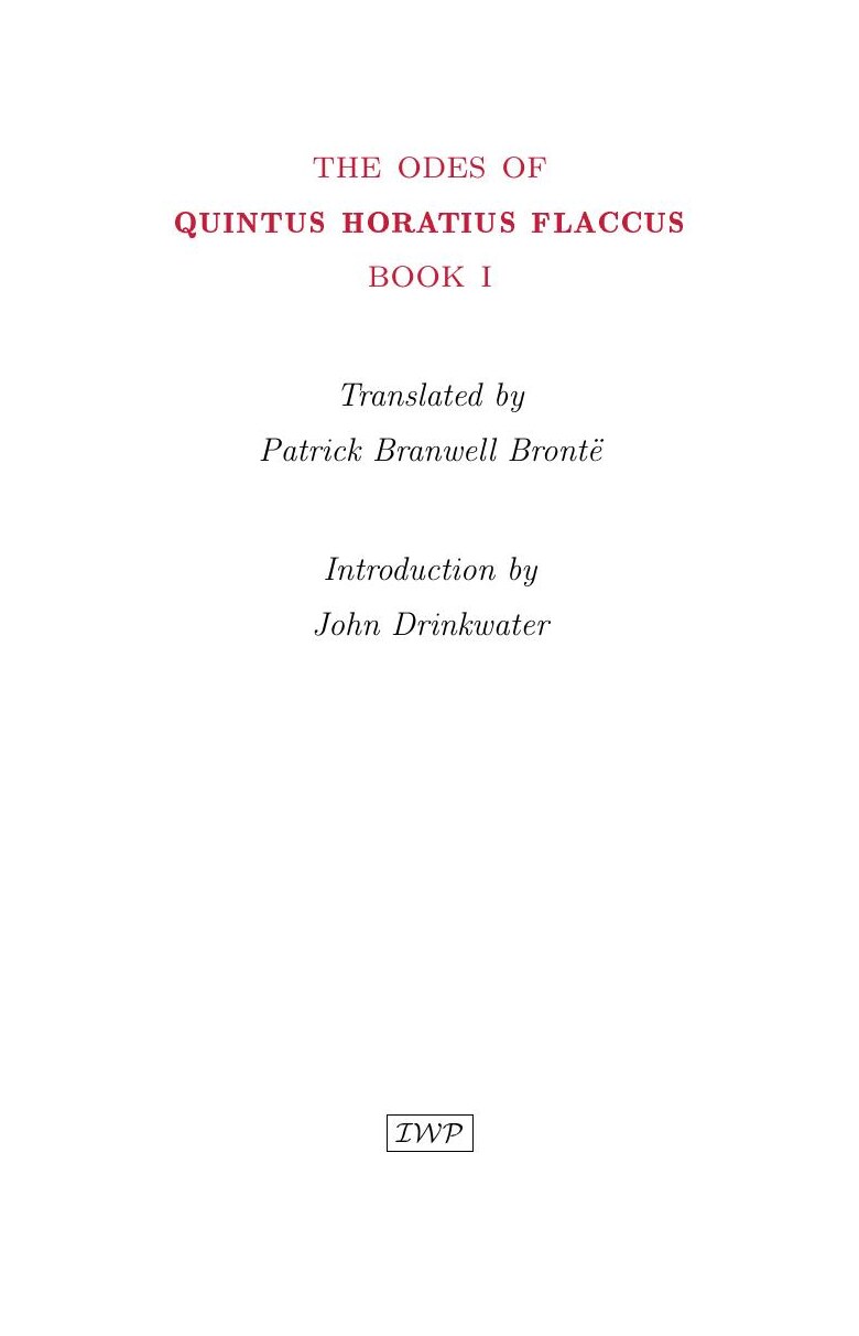 Cover of The Odes of Quintus Horatius Flaccus by Patrick Branwell Brontë