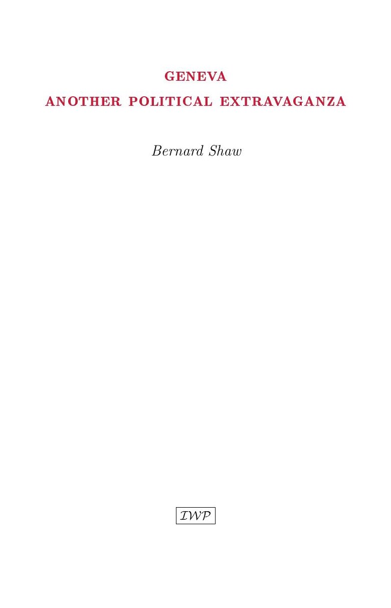 Cover of Geneva by Bernard Shaw