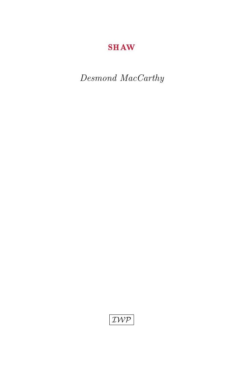 Cover of Shaw by Desmond MacCarthy