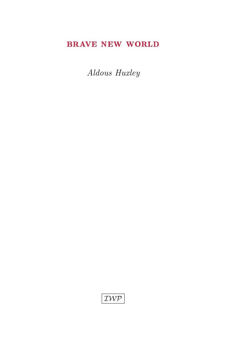 Cover of Brave New World by Aldous Huxley