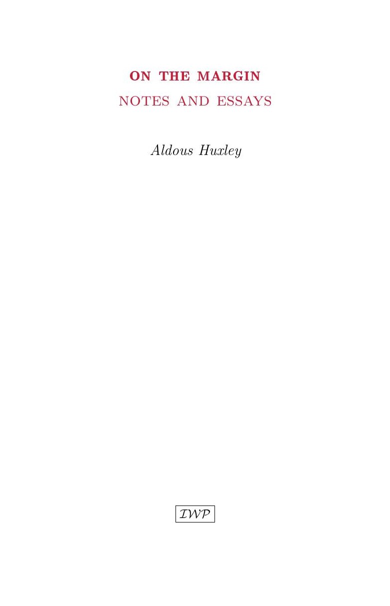 Cover of On the Margin by Aldous Huxley
