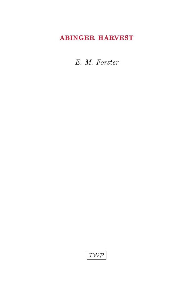 Cover of Abinger Harvest by E. M. Forster