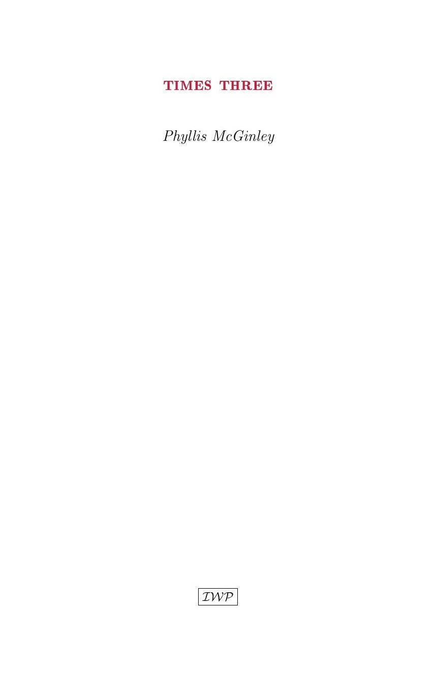Cover of Times Three by Phyllis McGinley