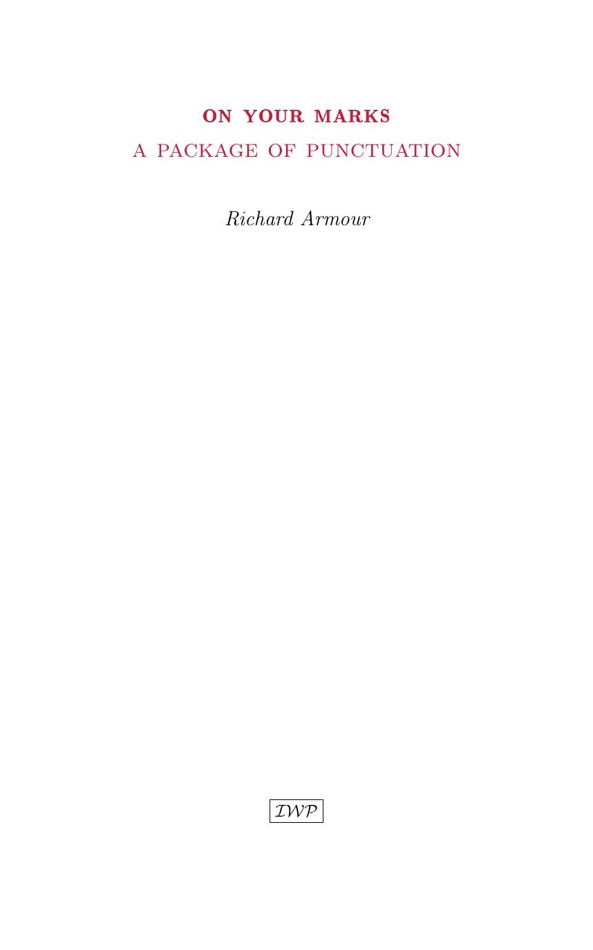 Cover of On Your Marks by Richard Armour