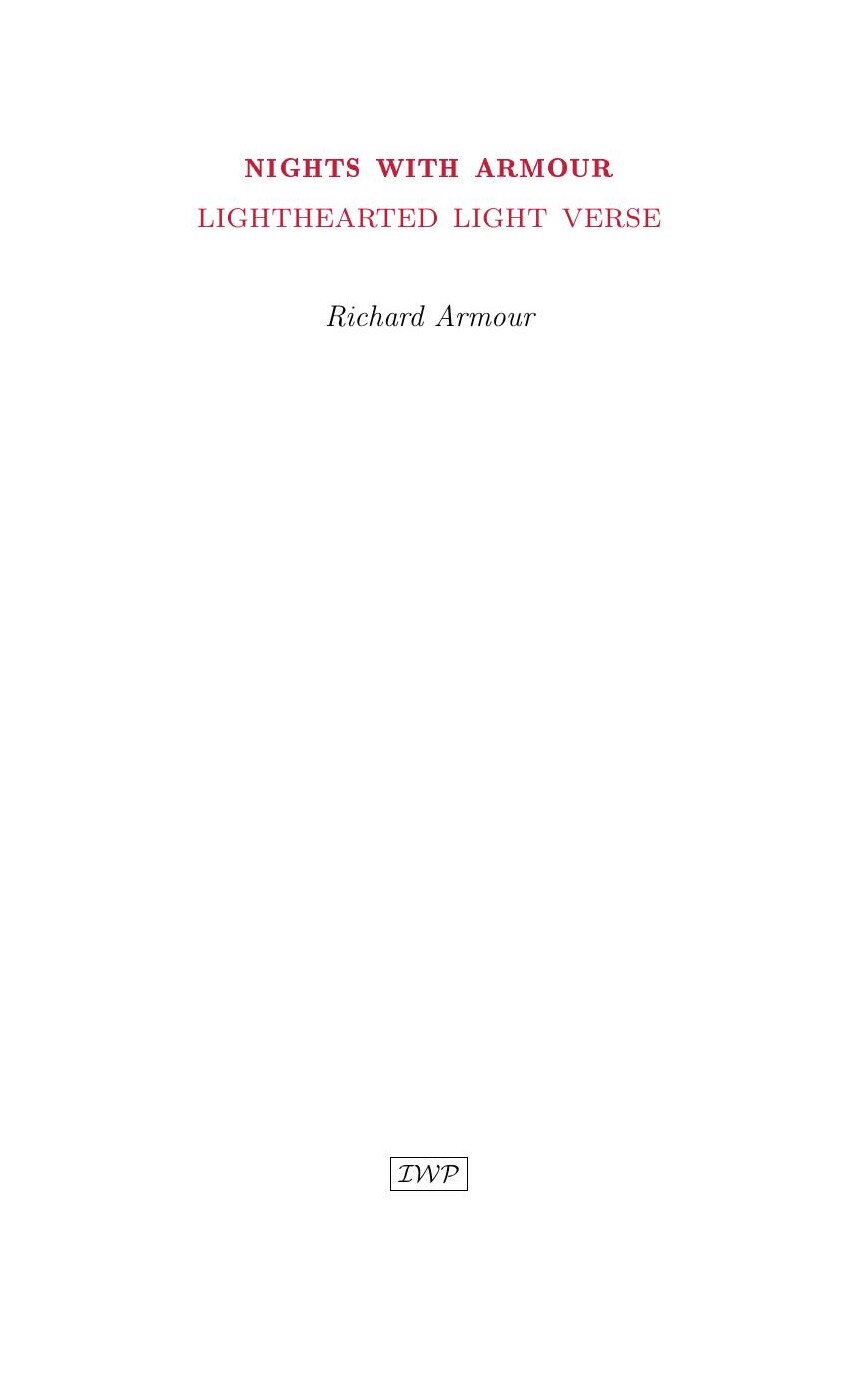 Cover of Nights with Armour by Richard Armour