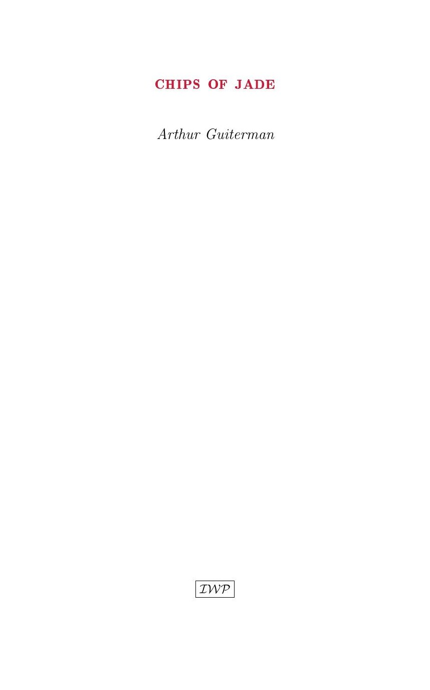 Cover of Chips of Jade by Arthur Guiterman
