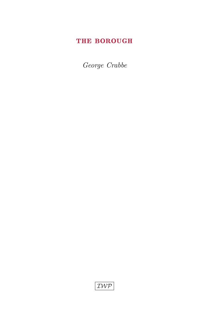 Cover of The Borough by George Crabbe