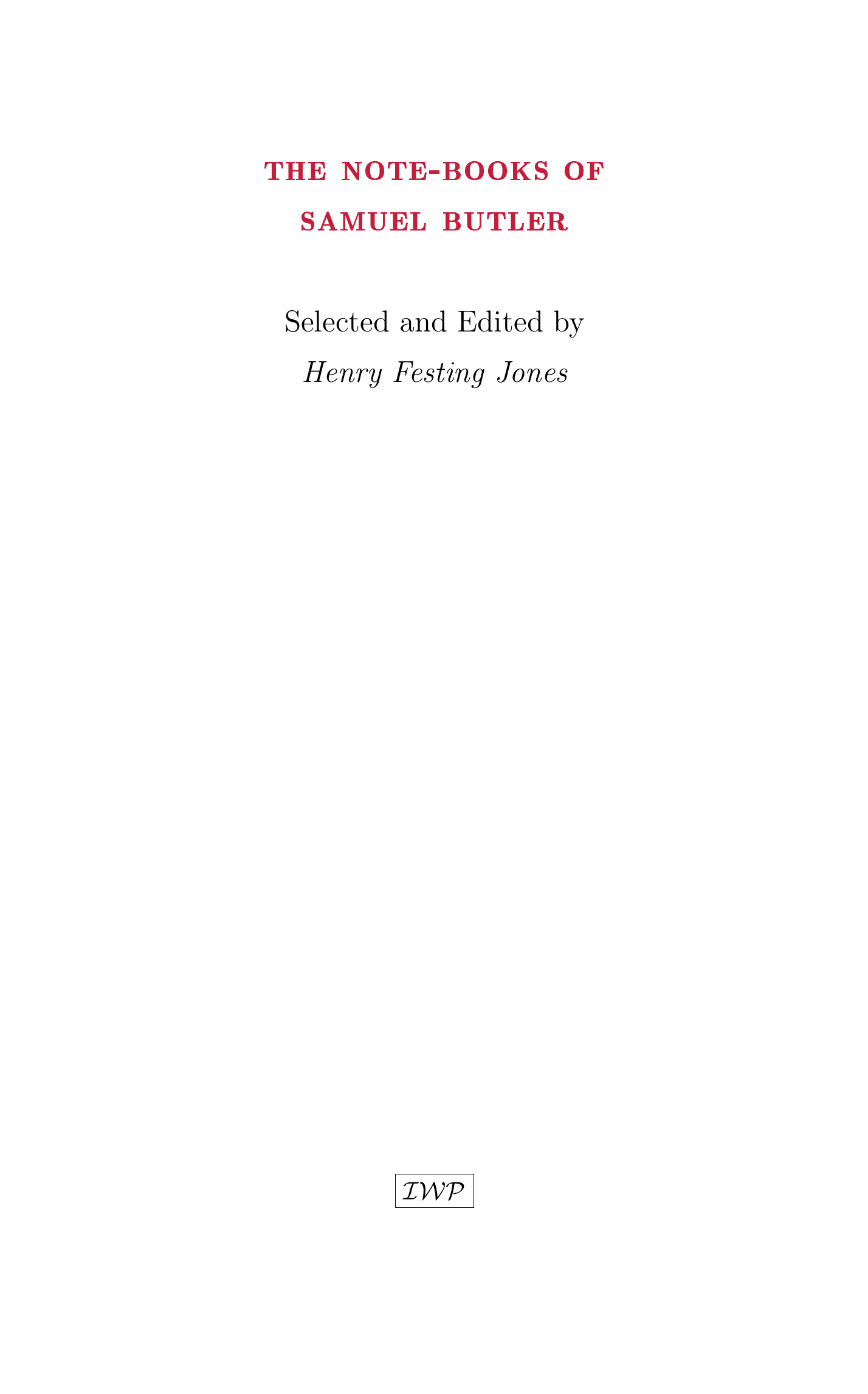 Cover of The Note-Books of Samuel Butler by Samuel Butler